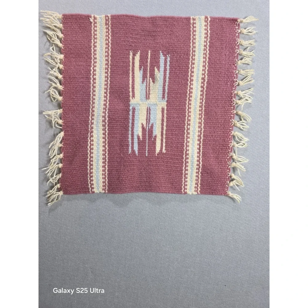 Vintage Chimayo Southwest Mat Runner 10x10 Aztec‎
